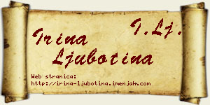 Irina Ljubotina vizit kartica